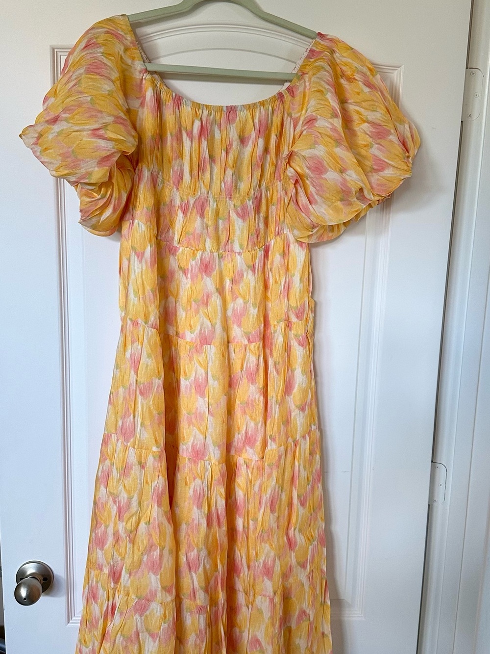 NWT Aleeza Paris Floral Puff-Sleeve Midi Dress - Size Xl - Picture 2 of 9